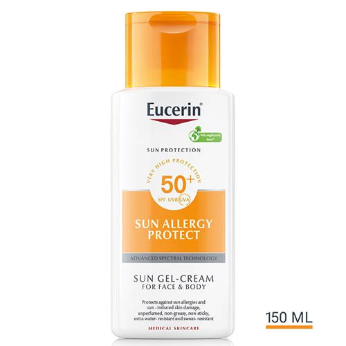 Apsauga nuo saulės Kreminis gelis apsaugantis nuo alergijos saulei EUCERIN SUN, SPF50, 150 ml  | Mano Vaistinė