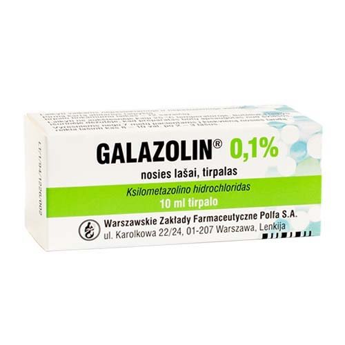 Vaistas nosiai Galazolin 0.1 % nosies lašai, 10 ml | Mano Vaistinė
