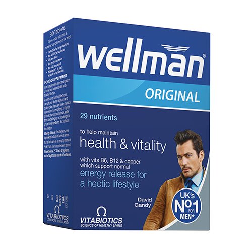 Vitaminų ir mineralų derinys gerai vyro savijautai Specializuoti papildai vyrui WELLMAN ORIGINAL, 30 tab. | Mano Vaistinė