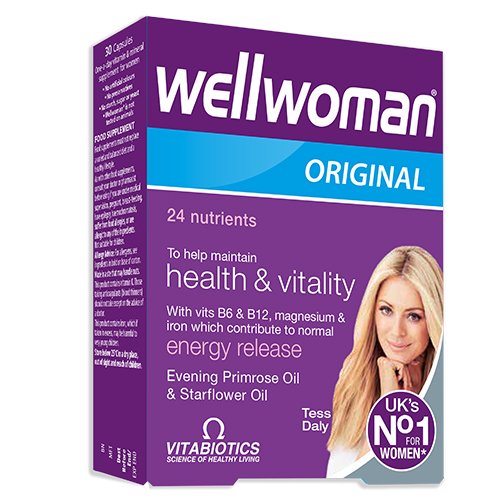 Vitaminų ir mineralų derinys moters gerai savijautai Specializuoti papildai moteriai WELLWOMAN ORIGINAL, 30 kaps. | Mano Vaistinė