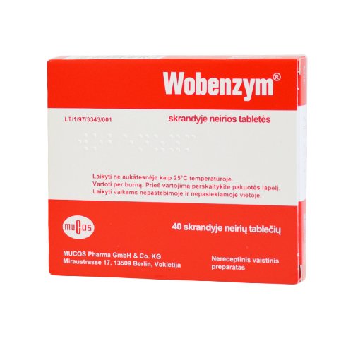 Priešuždegiminis, antireumatinis vaistas Wobenzym tabletės nuo uždegimo, N40 | Mano Vaistinė