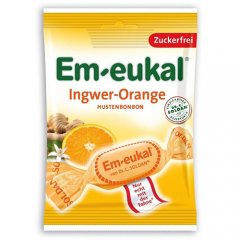 Imbierų ir apelsinų skonio pastilės su vitaminu C ir saldikliu EM-EUKAL, 75 g