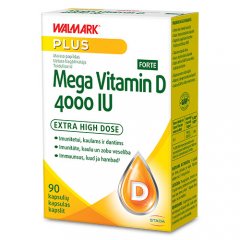 Vitaminas D WALMARK MEGA VITAMIN D3 FORTE 4000 IU, 90 kaps. 