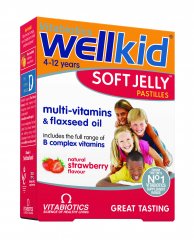 Vitaminų, mineralų ir Omega-3 kompleksas 4-12 m. vaikams WELLKID SOFT JELLY, 30 guminukų