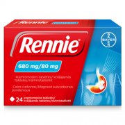Rugštingumą mažinantys vaistai RENNIE 680 mg/80 mg kramtomosios tabletės nuo rėmens N24 | Mano Vaistinė Rugštingumą mažinantys vaistai RENNIE 680 mg/80 mg kramtomosios tabletės nuo rėmens N24 | Mano Vaistinė