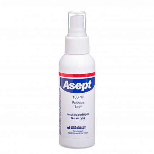 Dezinfekcinė priemonė Asept išorinis odos purškalas odai ir žaizdoms dezinfekuoti, 100 ml | Mano Vaistinė