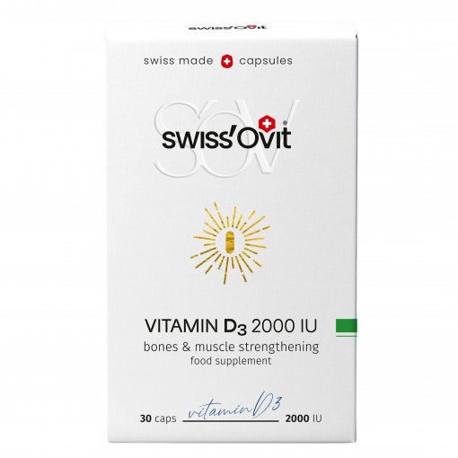 Vitaminas D3 SWISSOVIT 2000IU, 30 kapsulių | Mano Vaistinė