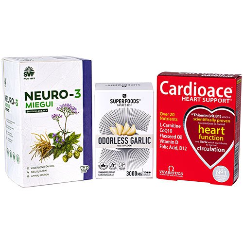 CARDIOACE ir SUPERFOODS širdžiai, NEURO-3 miegui Kalėdų dovana SENELIUI | Mano Vaistinė