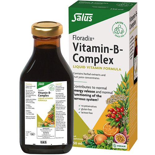 Maisto papildas nervų sistemai Skysta vitaminų formulė FLORADIX VITAMIN - B COMPLEX, 250 ml | Mano Vaistinė