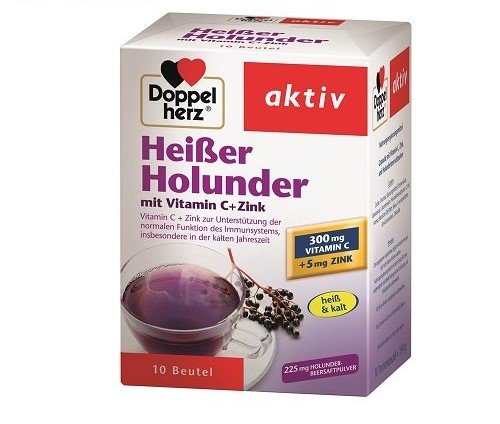 Imunitetui ir nuo oksidacinės pažaidos DOPPELHERZ AKTIV HEISSE HOLUNDER (HOT ELDERBERRY), 10 pak. | Mano Vaistinė