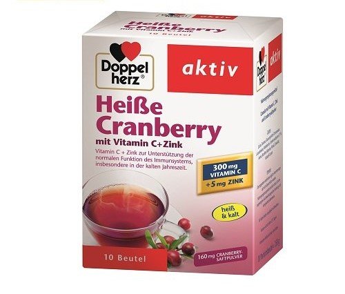 Imunitetui ir nuo oksidacinės pažaidos DOPPELHERZ AKTIV HEISSE CRANBERRY (HOT CRANBERRY), 10 pak. | Mano Vaistinė