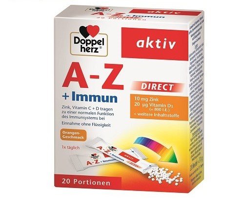 Imunitetui DOPPELHERZ AKTIV A - Z + IMMUM DIRECT, 20 pak. | Mano Vaistinė