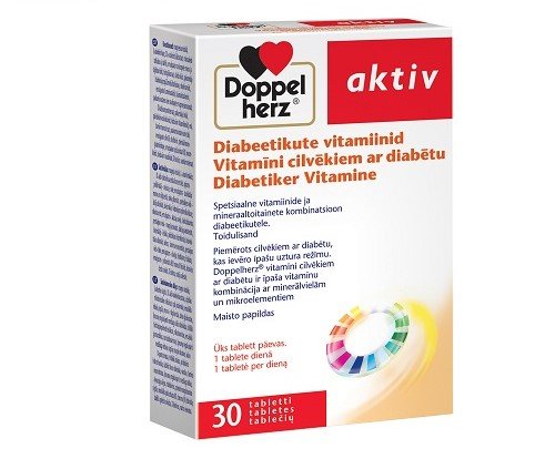 Vitaminai diabetikams DOPPELHERZ AKTIV DIABETIKER, 30 tab. | Mano Vaistinė