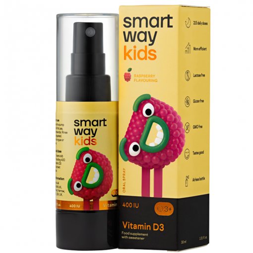 SMART WAY KIDS Vitaminas D3 400TV (purškiamas), 30 ml | Mano Vaistinė