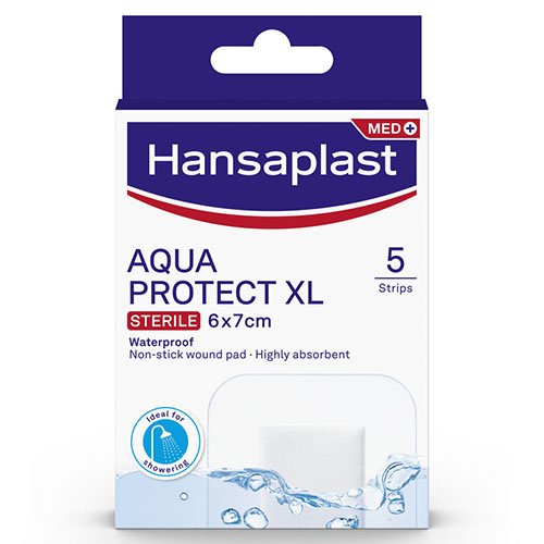 Pleistrai HANSAPLAST AQUA PROTECT XL, 6X7 cm, 5 vnt. | Mano Vaistinė