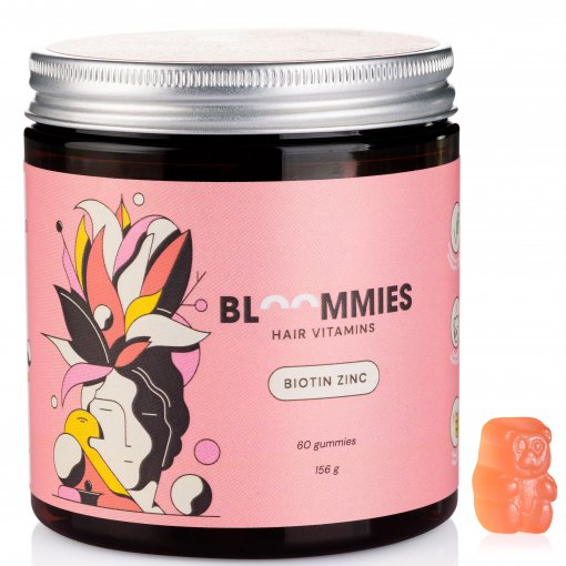 2 mėnesių kursas Guminukai plaukams BLOOMMIES HAIR VITAMINS, 60 vnt. | Mano Vaistinė