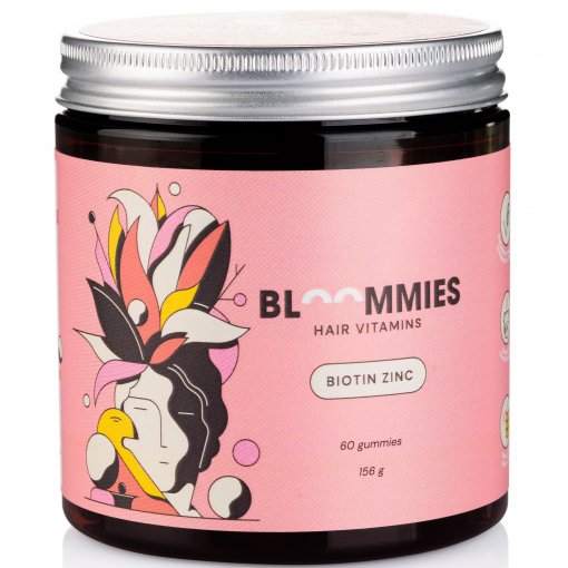 2 mėnesių kursas Guminukai plaukams BLOOMMIES HAIR VITAMINS, 60 vnt. | Mano Vaistinė