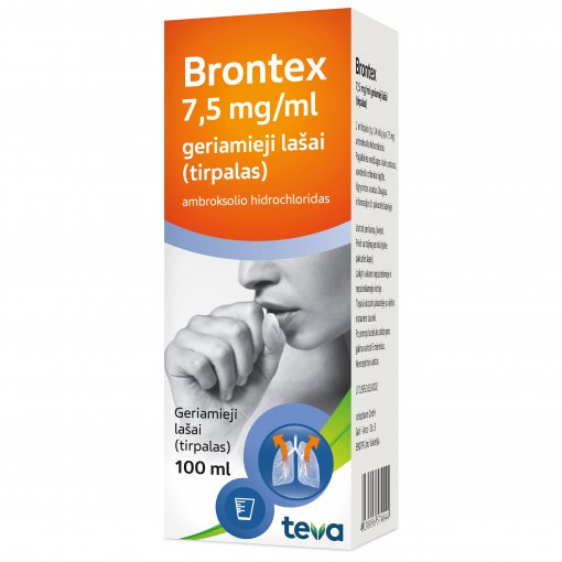 Vaistas nuo kosulio Brontex lašai 7.5 mg / 1ml 100 ml | Mano Vaistinė