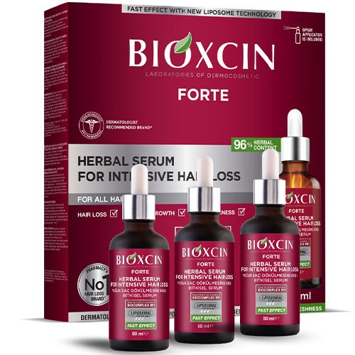 Serumas nuo intensyvaus plaukų slinkimo BIOXCIN FORTE, 50 ml, 3 vnt.  | Mano Vaistinė