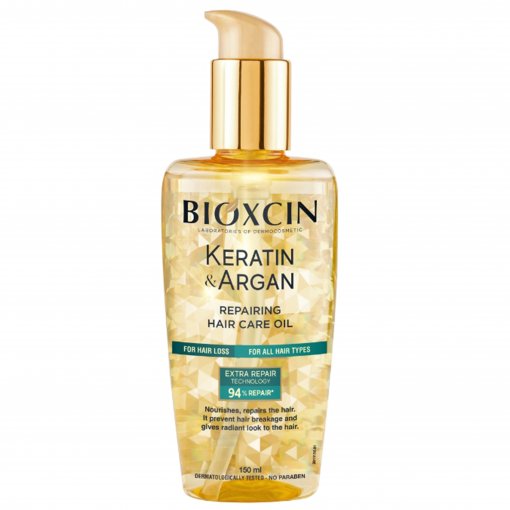 Atstatomasis plaukų aliejus BIOXCIN KERATIN & ARGAN, 150 ml | Mano Vaistinė