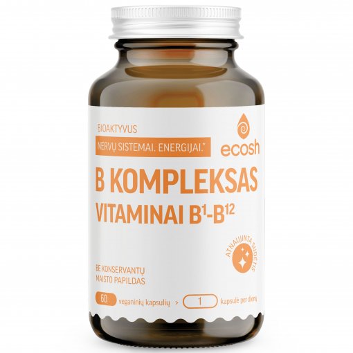 Atnaujinta sudėtis! Bioaktyvus B vitaminų komplekas ECOSH, 60 kaps. | Mano Vaistinė