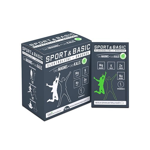 Maisto papildai sportuojantiems Sportuojantiems bioMagnis+bioKalis SPORT&BASIC, 14 pak. | Mano Vaistinė