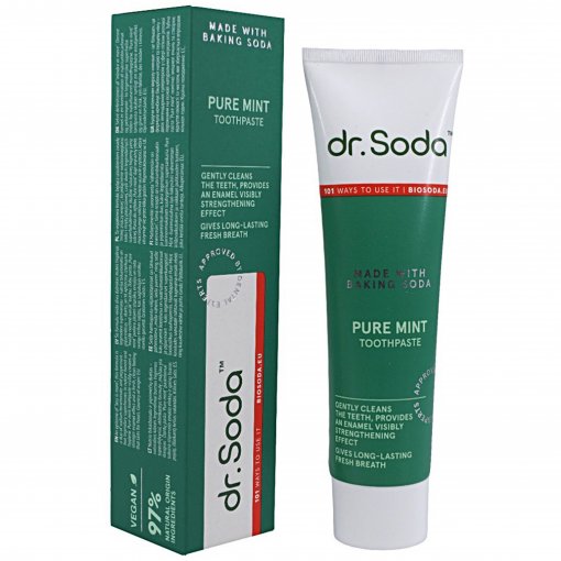 Mėtu skonio dantų pasta DR.SODA PURE MINT, 100 ml | Mano Vaistinė