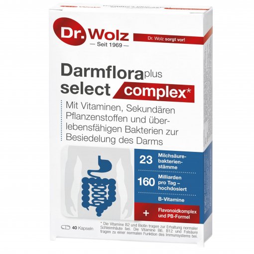 Žarnynui DR.WOLZ DARMFLORA PLUS SELECT COMPLEX, 80 kaps. | Mano Vaistinė