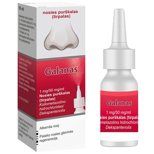 Galanas 1 mg/50 mg/ml nosies purškalas (tirpalas) 10ml N1 | Mano Vaistinė