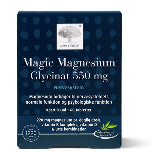 Magnio glicinatas NEW NORDIC MAGIC MAGNESIUM GLYCINAT, 60 tab. | Mano Vaistinė