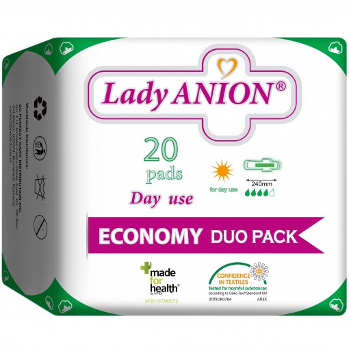 Dieniniai higieniniai paketai Dieniniai paketai su anijonų juostele LADY ANION, 240 mm, 20 vnt. | Mano Vaistinė