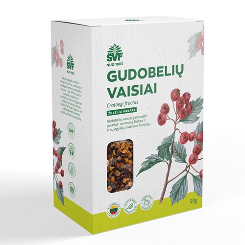 Arbatos ir vaistažolės Gudobelių vaisių žolelių arbata, 50 g (Š) | Mano Vaistinė