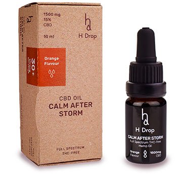 Apelsininis kanapių CBD 15% aliejus H DROP CALM AFTER STORM, 10 ml | Mano Vaistinė