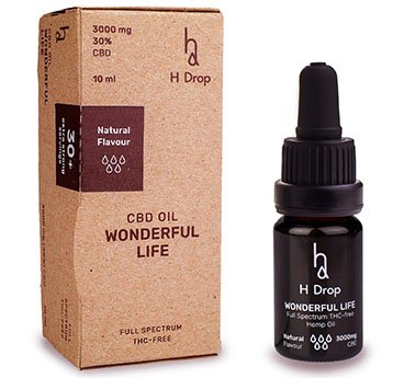 Natūralus kanapių CBD 30% aliejus H DROP WONDERFUL LIFE, 10 ml | Mano Vaistinė