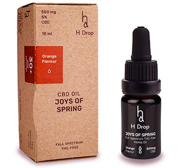 Apelsininis kanapių CBD 5% aliejus H DROP JOYS OF SPRING, 10 ml | Mano Vaistinė