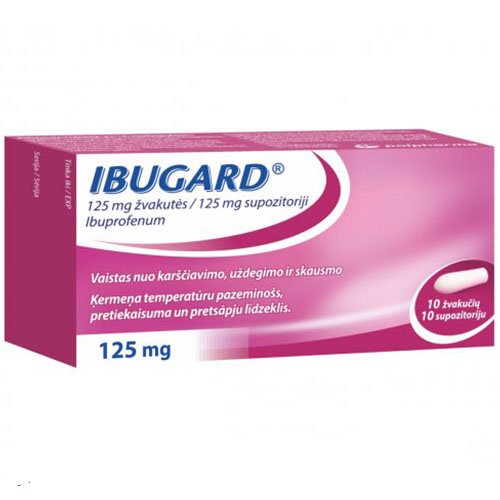 Ibugard 125mg žvakutės N10 | Mano Vaistinė