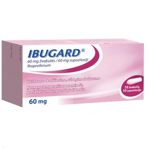 Ibugard 60mg žvakutės N10 | Mano Vaistinė