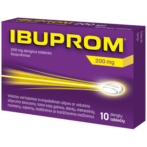 Trumpalaikiam silpnam ar vidutinio stiprumo skausmui, uždegimui malšinti Skausmui, karščiavimui, uždegimui IBUPROM 200 mg, 10 tab. | Mano Vaistinė Trumpalaikiam silpnam ar vidutinio stiprumo skausmui, uždegimui malšinti Skausmui, karščiavimui, uždegimui IBUPROM 200 mg, 10 tab. | Mano Vaistinė