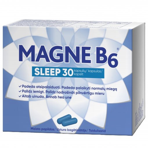 Magne B6 Sleep su augaliniais ekstraktais atsipalaidavimui ir normaliam miegui. Magne B6 Sleep, 30 kapsulių | Mano Vaistinė