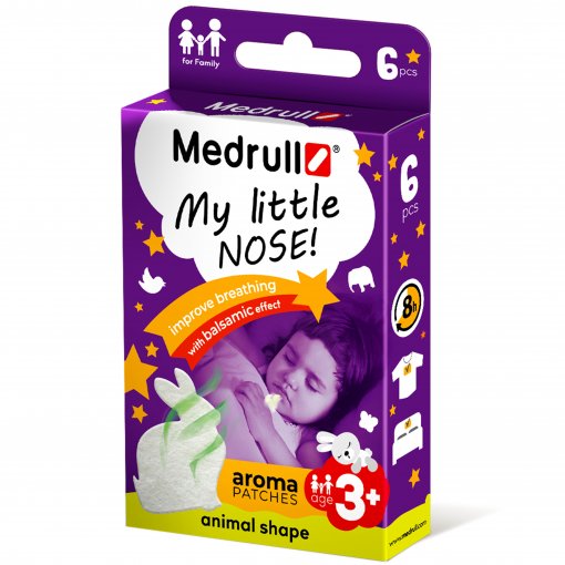 Aromatiniai pleistrai MEDRULL MY LITTLE NOSE ANIMALS, 6 vnt. | Mano Vaistinė