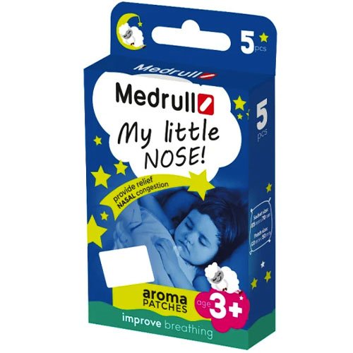 Aromatiniai klijuojami pleistrai Medrull kvėpavimo pleistrai My Little Nose, N5 | Mano Vaistinė