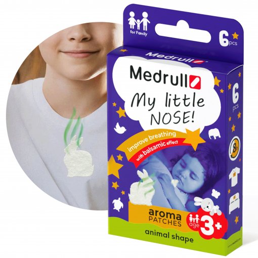 Aromatiniai pleistrai MEDRULL MY LITTLE NOSE ANIMALS, 6 vnt. | Mano Vaistinė