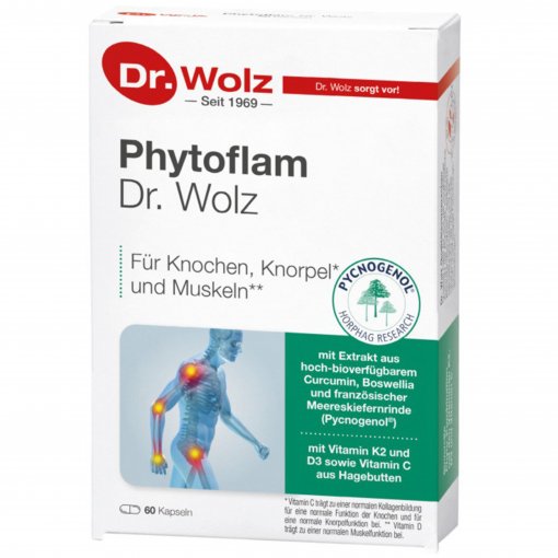 Kaulams, kremzlėms DR.WOLZ PHYTOFLAM, 60 kaps.  | Mano Vaistinė