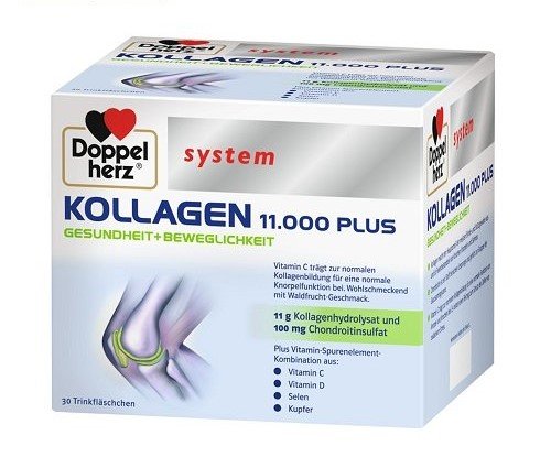 Maisto papildas sąnariams  Kolagenas DOPPELHERZ SYSTEM KOLLAGEN 11.000 PLUS, 25 ml, 30 vnt.  | Mano Vaistinė