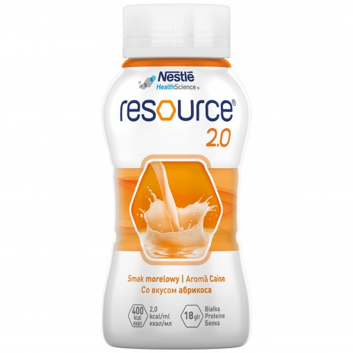 Abrikosų skonio gėrimas RESOURCE 2.0, 4 x 200 ml | Mano Vaistinė