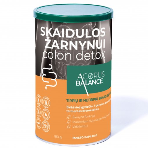 Skaidulos žarnynui ACORUS BALANCE COLON DETOX, 180 g | Mano Vaistinė