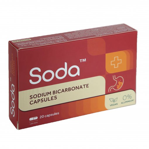 Skrandžio rūgštingumui SODA SODIUM BICARBONATE, 20 kaps. | Mano Vaistinė