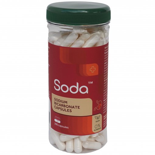 Skrandžio rūgštingumui SODA SODIUM BICARBONATE, 200 kaps. | Mano Vaistinė