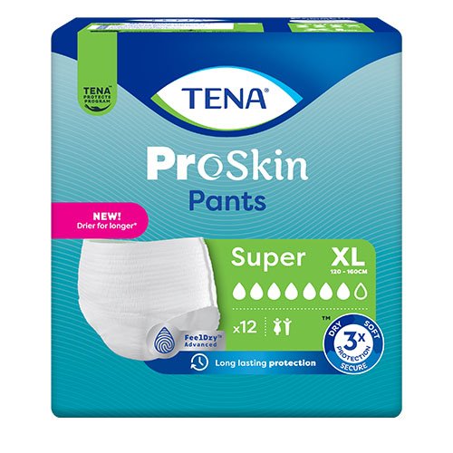 Sauskelnės, kelnaitės Sauskelnės-kelnaitės TENA PANTS SUPER, XL, 12 vnt. | Mano Vaistinė