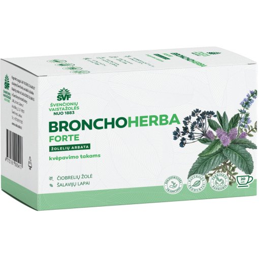 Kvėpavimo takams Žolelių arbata ŠVF BRONCHOHERBA FORTE, 1,5 g, 20 vnt. | Mano Vaistinė Kvėpavimo takams Žolelių arbata ŠVF BRONCHOHERBA FORTE, 1,5 g, 20 vnt. | Mano Vaistinė